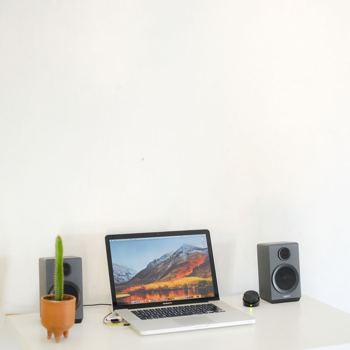 Minimal desk setup with a laptop
