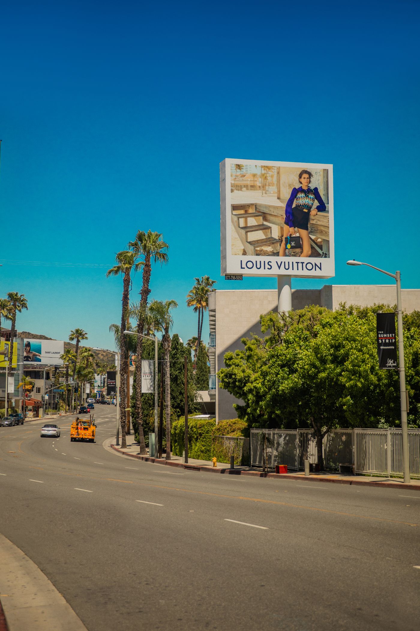 City street with outdoor advertising