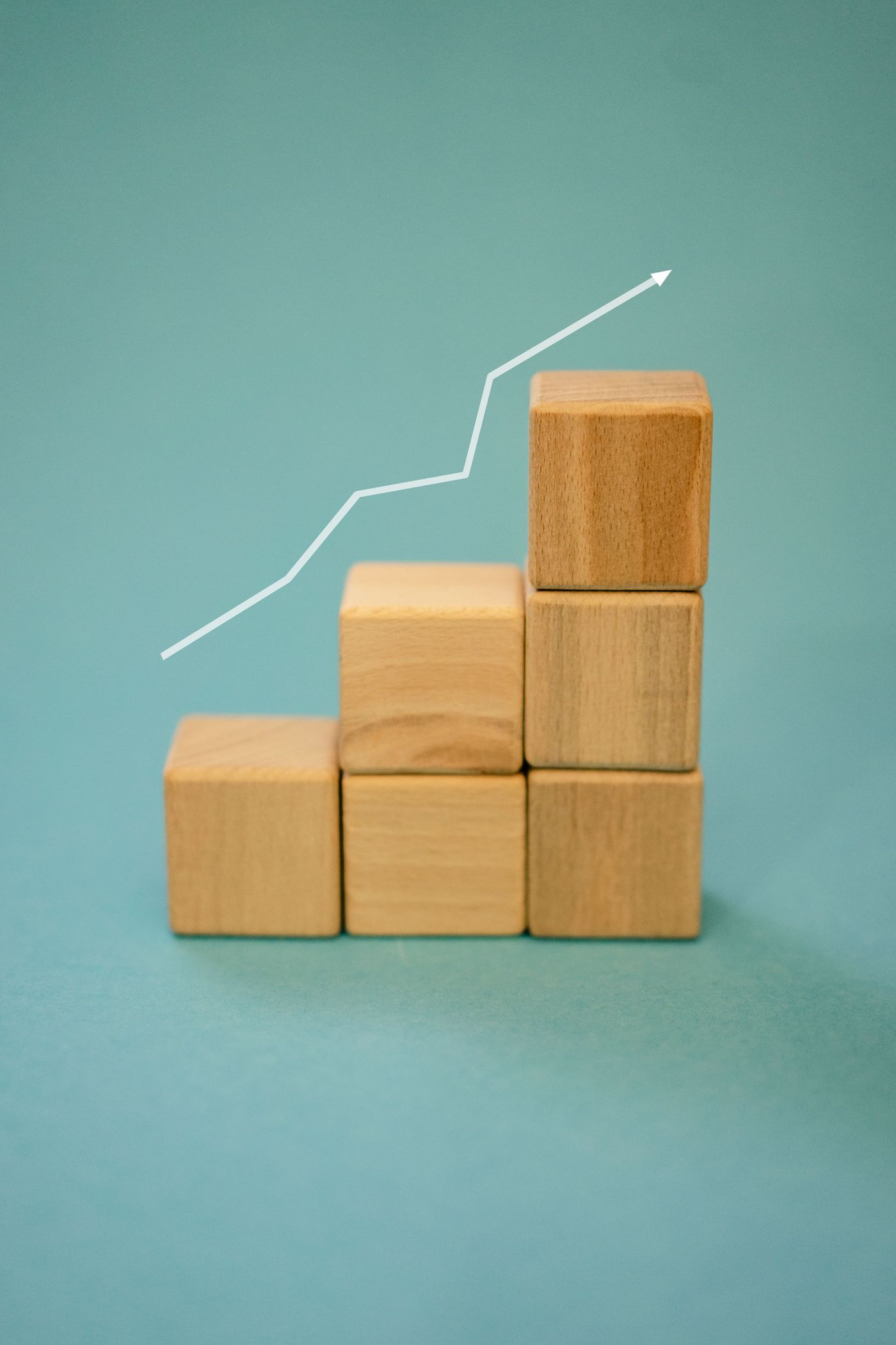 Wooden blocks forming a growth step