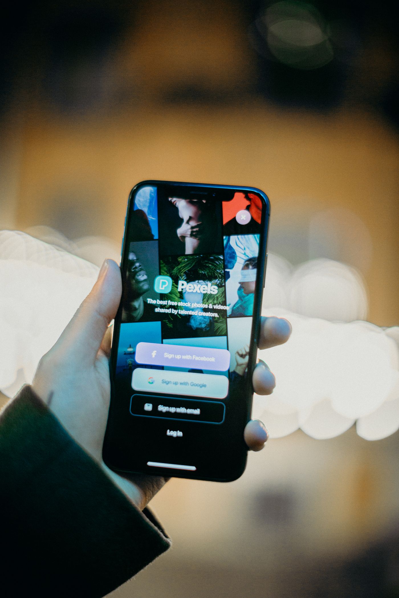 Person holding a smartphone app